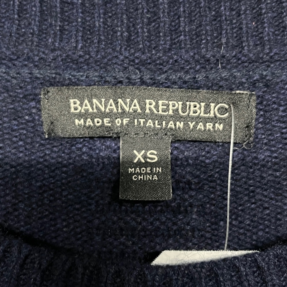 Banana‎ Republic Sweater XS Blue Merino Cashmere Bell Sleeve Italian Yarn 4003 - Picture 4 of 8